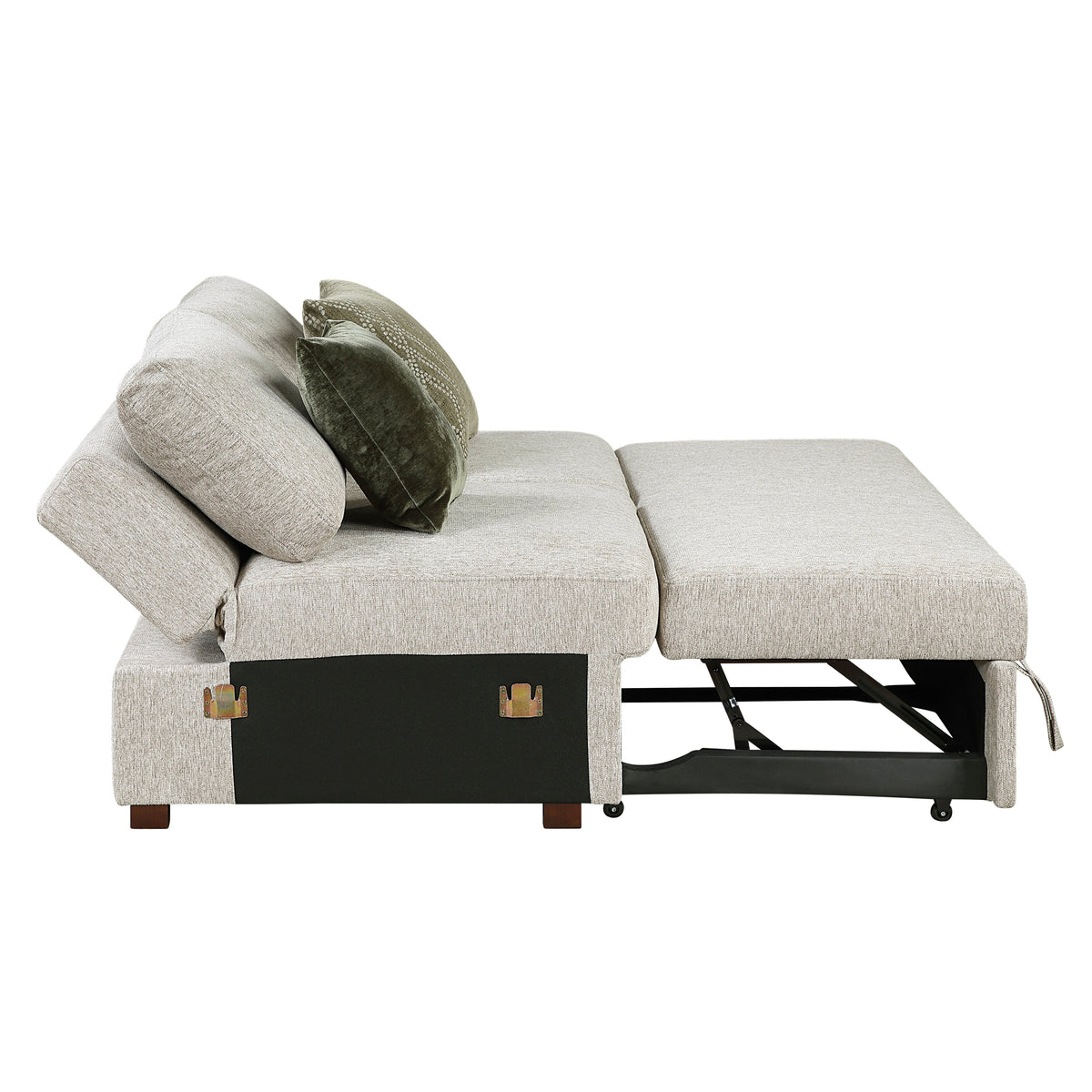 Isla Sage Sand 3-Piece Sectional with Pull-out Bed by Homelegance at Eve Furniture
