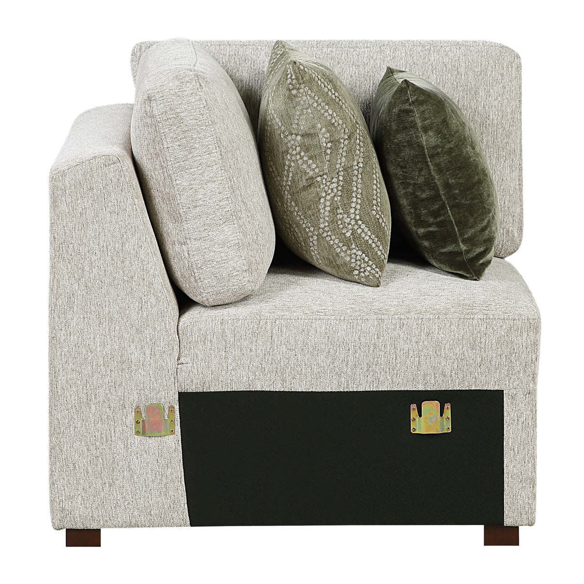 Isla Sage Sand 3-Piece Sectional with Pull-out Bed by Homelegance at Eve Furniture