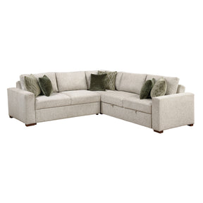 Isla Sage Sand 3-Piece Sectional with Pull-out Bed by Homelegance at Eve Furniture