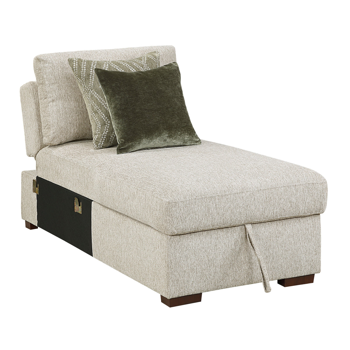 Isla Sage Sand 3-Piece Sleeper Sectional with Two Reversible Chaises and Storage by Homelegance at Eve Furniture