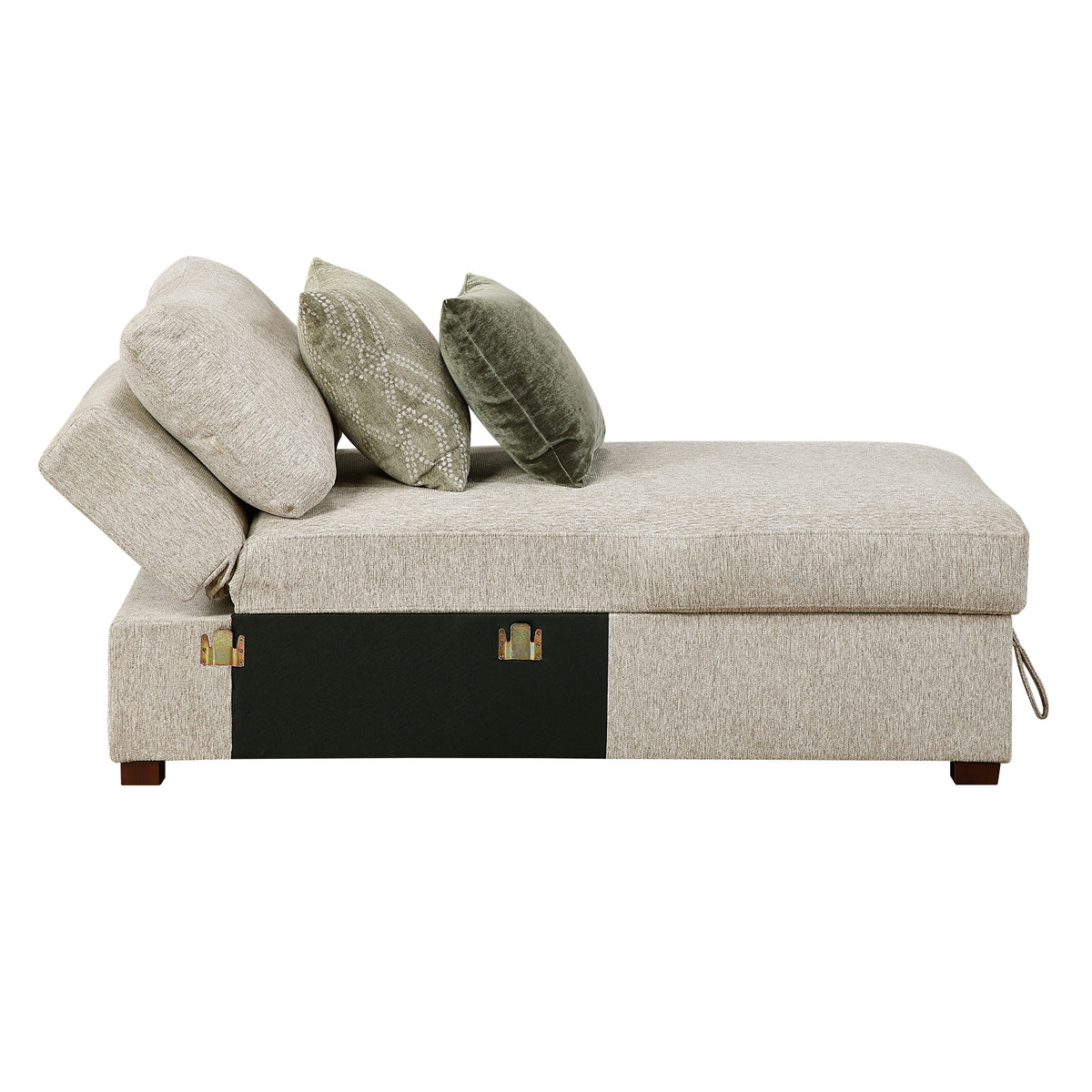 Isla Sage Sand 3-Piece Sleeper Sectional with Two Reversible Chaises and Storage by Homelegance at Eve Furniture