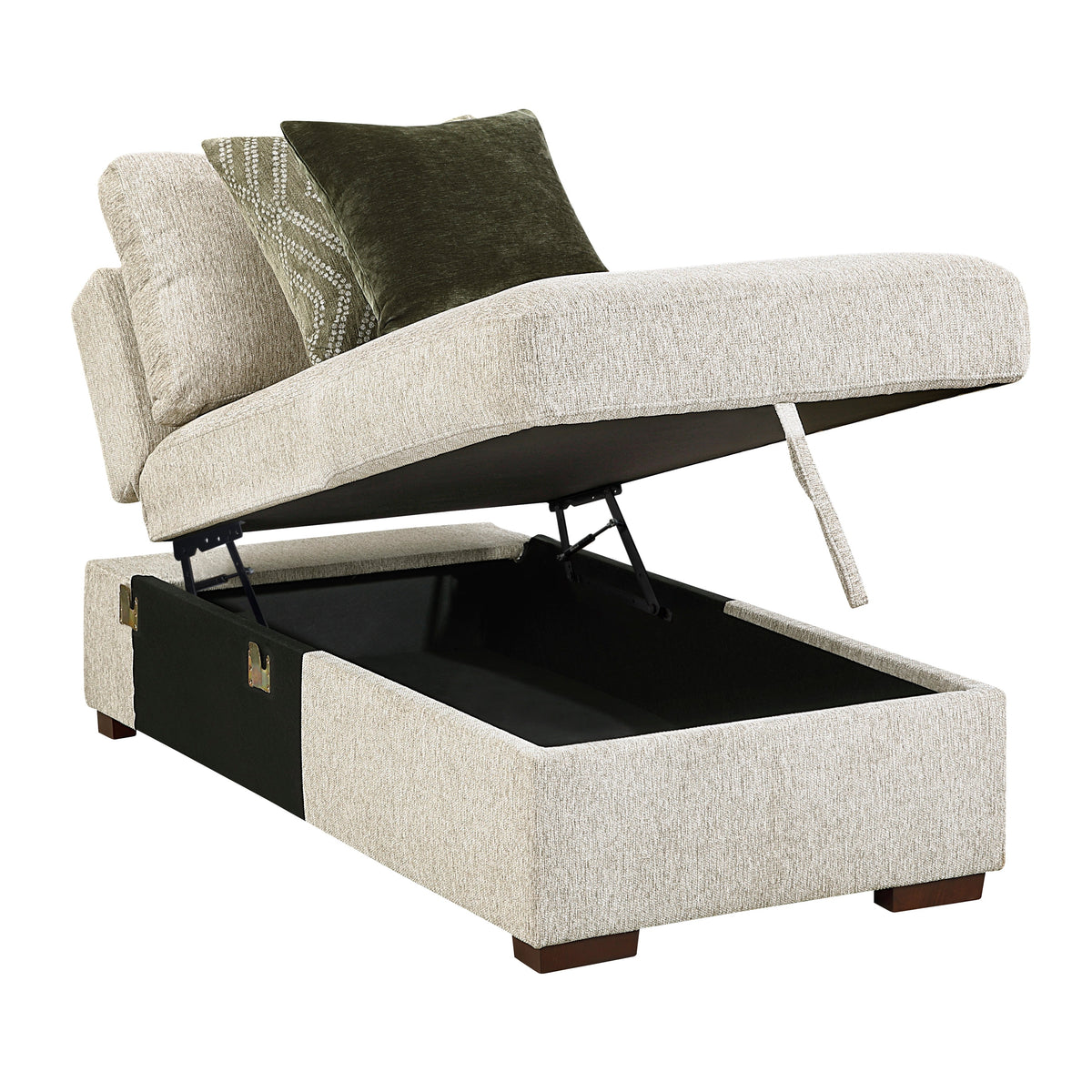 Isla Sage Sand 3-Piece Sleeper Sectional with Two Reversible Chaises and Storage by Homelegance at Eve Furniture