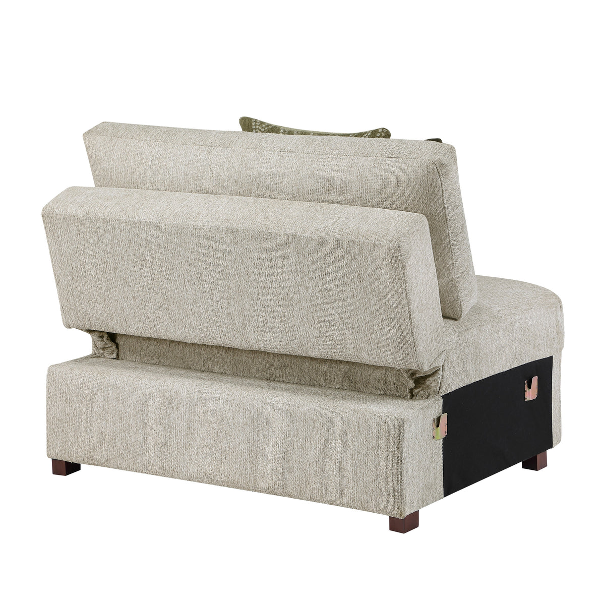Isla Sage Sand 4-Piece L-Shaped Sleeper Sectional with Reversible Storage Chaise by Homelegance at Eve Furniture