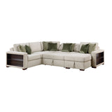 Isla Sage Sand 4-Piece L-Shaped Sleeper Sectional with Reversible Storage Chaise by Homelegance at Eve Furniture