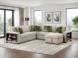 Isla Sage Sand 4-Piece L-Shaped Sleeper Sectional with Reversible Storage Chaise by Homelegance at Eve Furniture