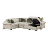 Isla Sage Sand 4-Piece L-Shaped Sleeper Sectional with Reversible Storage Chaise by Homelegance at Eve Furniture