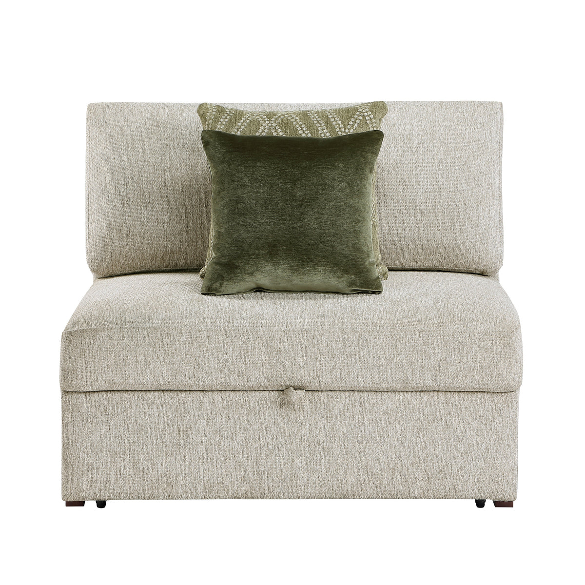 Isla Sage Sand 5-Piece Microfiber Dual Sleeper Sectional with Hidden Storage Chaise by Homelegance at Eve Furniture