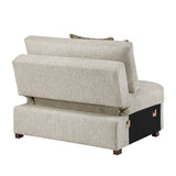 Isla Sage Sand 5-Piece Microfiber Dual Sleeper Sectional with Hidden Storage Chaise by Homelegance at Eve Furniture