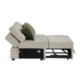 Isla Sage Sand 5-Piece Microfiber Dual Sleeper Sectional with Hidden Storage Chaise by Homelegance at Eve Furniture