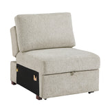 Isla Sage Sand 5-Piece Microfiber Dual Sleeper Sectional with Hidden Storage Chaise by Homelegance at Eve Furniture