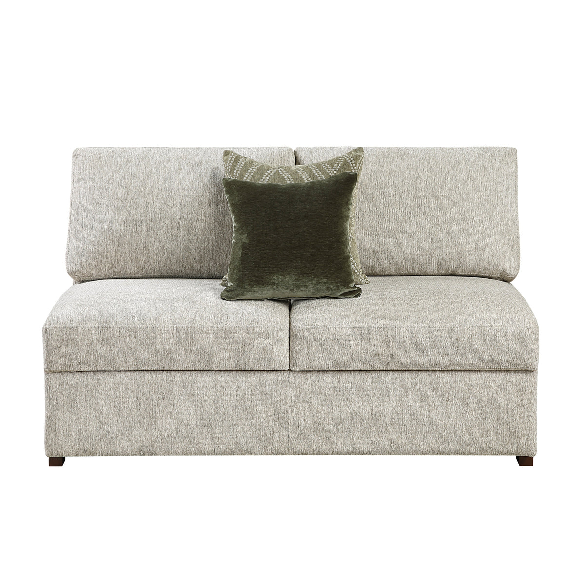 Isla Sage Sand 5-Piece Modular Sectional with Dual Pull-Out Beds and Armrest Storage by Homelegance at Eve Furniture