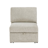 Isla Sage Sand Microfiber Pull-Out Chair Bed with Rolled Arms by Homelegance at Eve Furniture