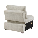 Isla Sage Sand Microfiber Pull-Out Chair Bed with Rolled Arms by Homelegance at Eve Furniture