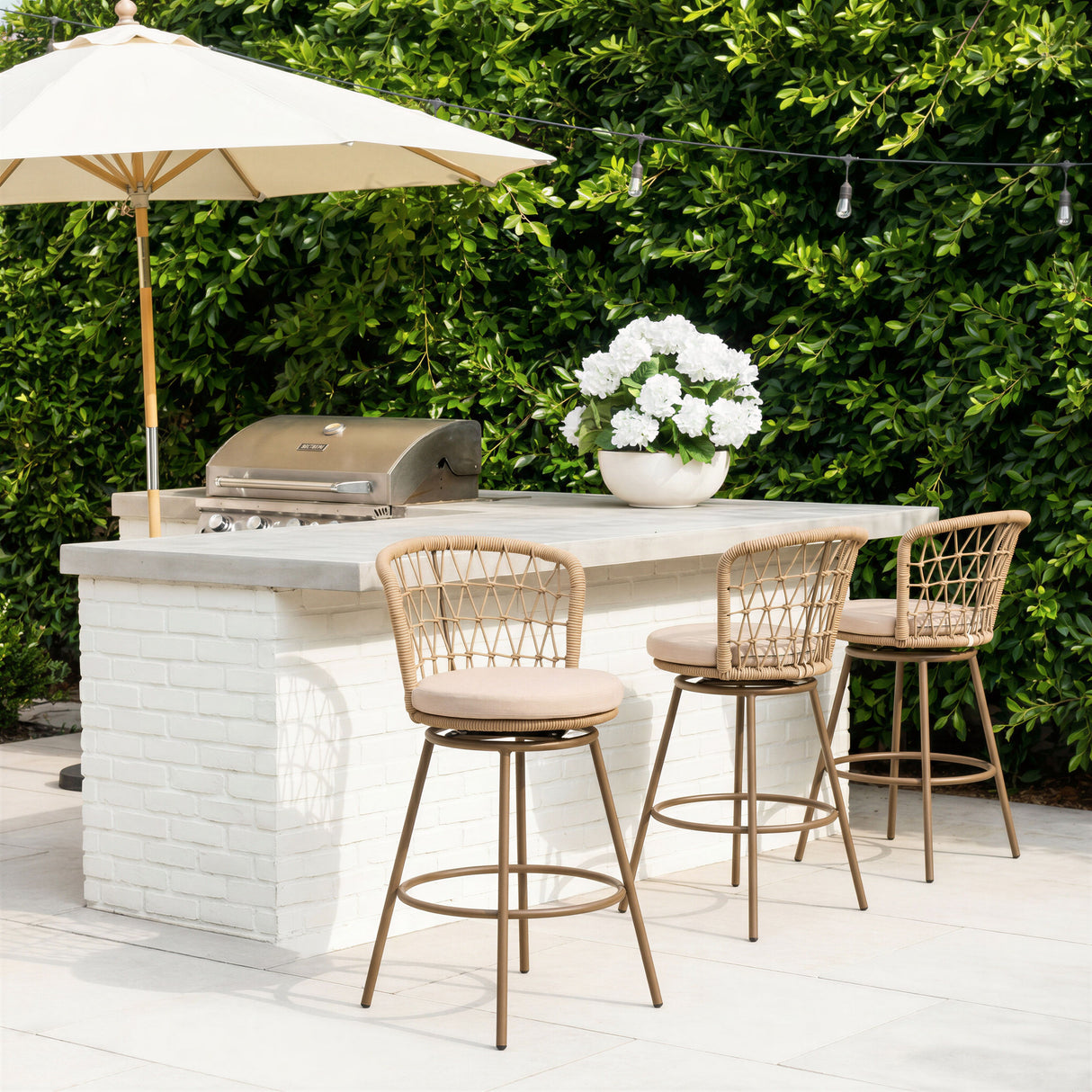 Islamorada Swivel Barstool Brown by Zuomod at Eve Furniture