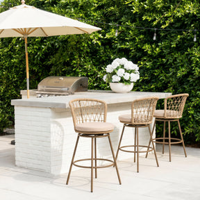 Islamorada Swivel Barstool Brown by Zuomod at Eve Furniture
