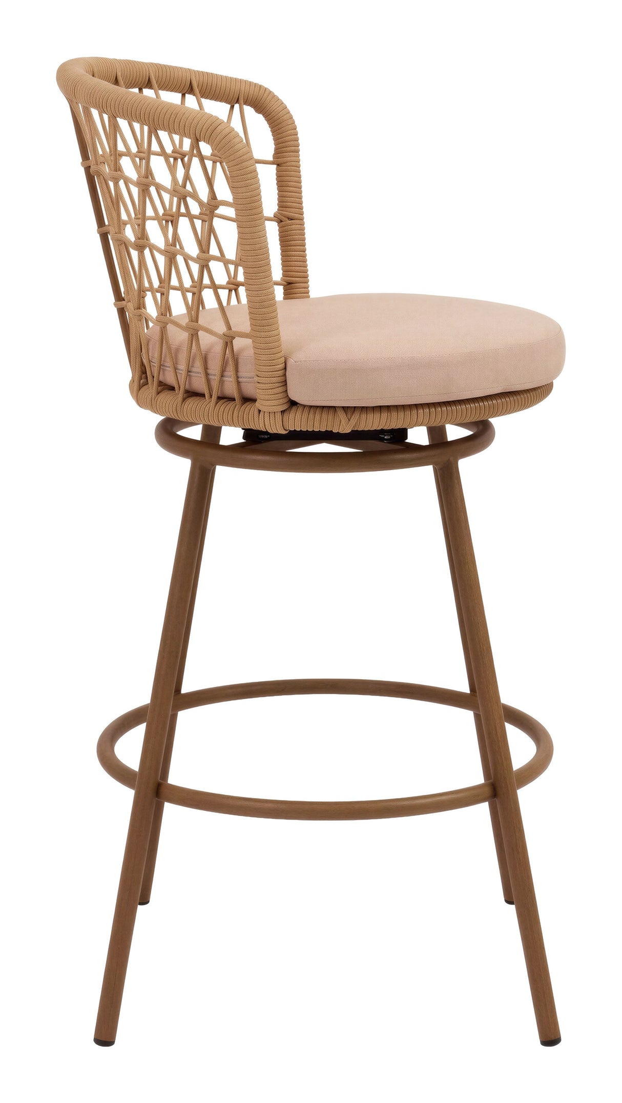 Islamorada Swivel Barstool Brown by Zuomod at Eve Furniture