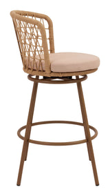 Islamorada Swivel Barstool Brown by Zuomod at Eve Furniture
