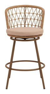 Islamorada Swivel Barstool Brown by Zuomod at Eve Furniture