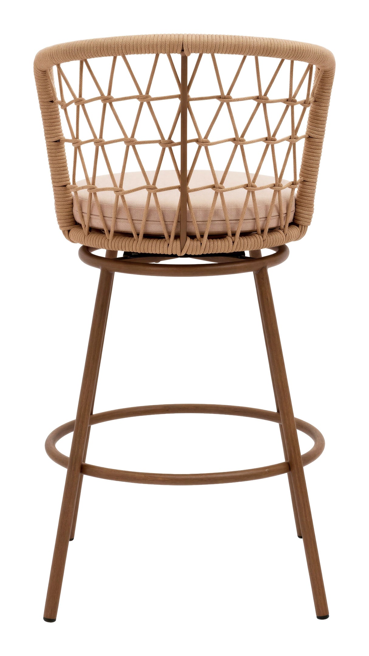 Islamorada Swivel Barstool Brown by Zuomod at Eve Furniture