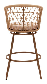 Islamorada Swivel Barstool Brown by Zuomod at Eve Furniture