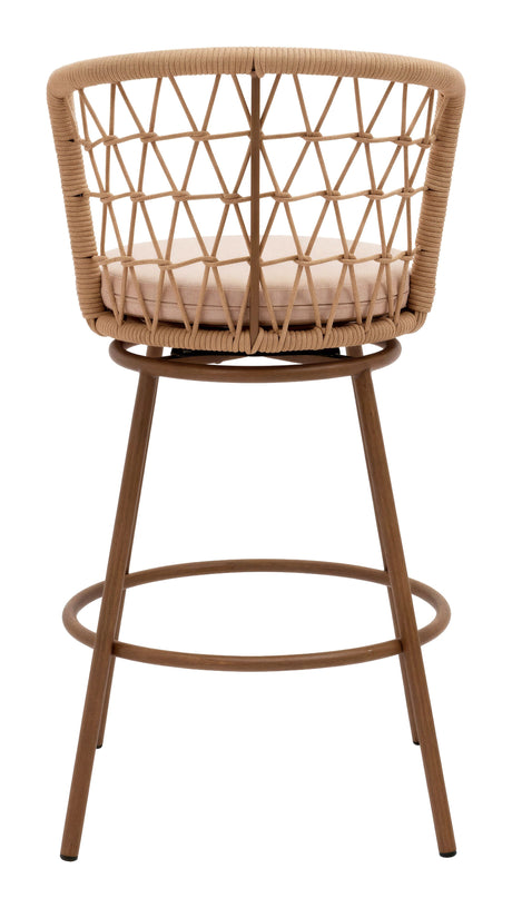 Islamorada Swivel Barstool Brown by Zuomod at Eve Furniture