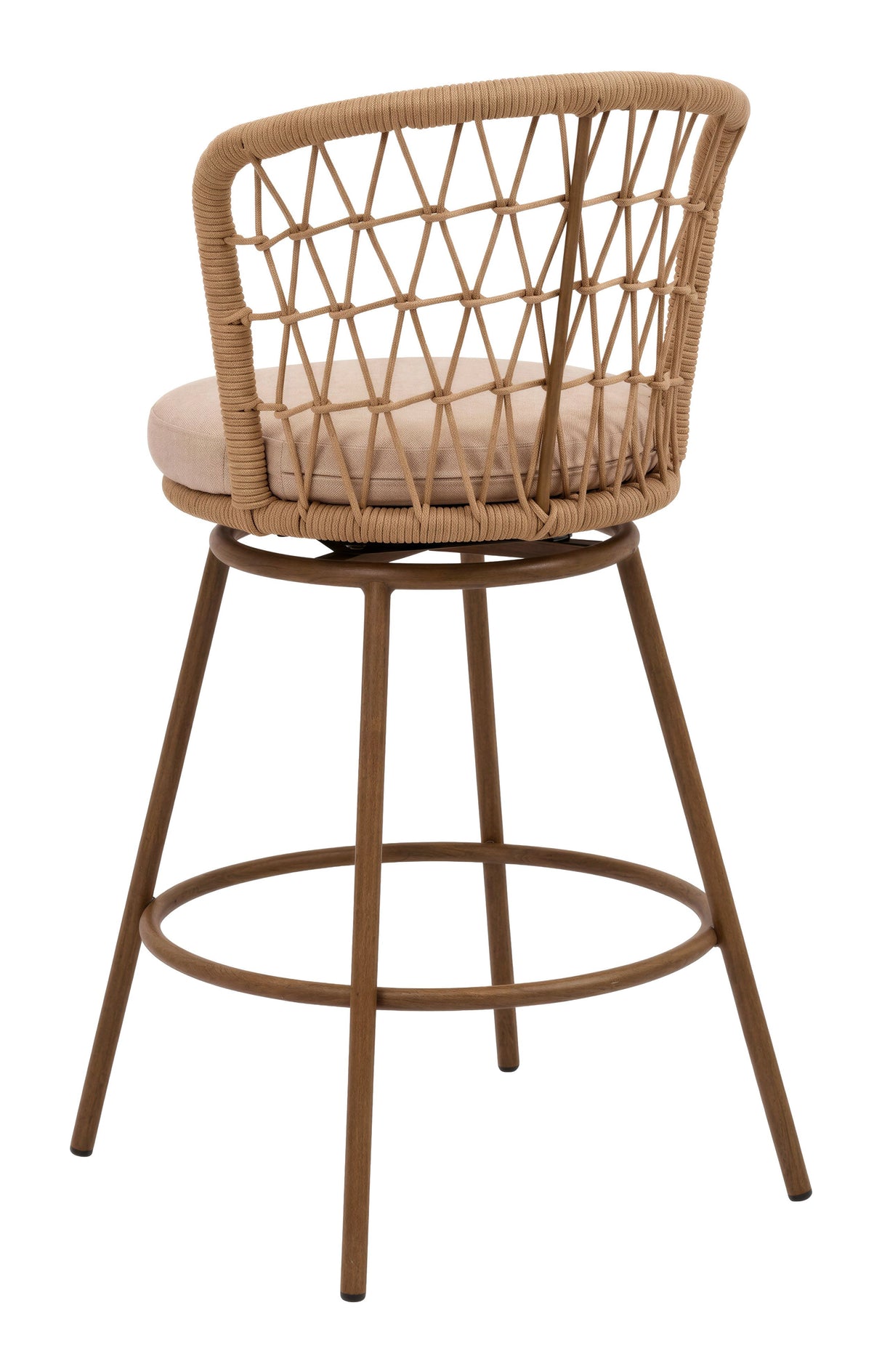 Islamorada Swivel Barstool Brown by Zuomod at Eve Furniture