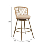 Islamorada Swivel Barstool Brown by Zuomod at Eve Furniture