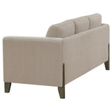 Islington Taupe 2-Piece Upholstered Panel Arm Living Room Set by Coaster at Eve Furniture