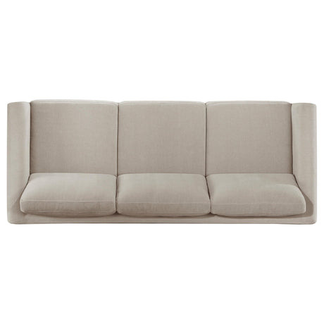 Islington Taupe 2-Piece Upholstered Panel Arm Living Room Set by Coaster at Eve Furniture