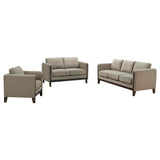 Islington 3-piece Upholstered Panel Arm Sofa Set Taupe by Coaster at Eve Furniture