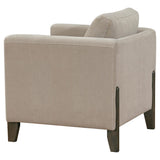 Islington Taupe Fabric Upholstered Panel Arm Accent Chair by Coaster at Eve Furniture