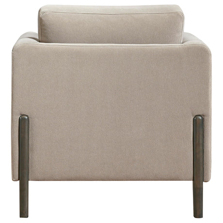 Islington Taupe Fabric Upholstered Panel Arm Accent Chair by Coaster at Eve Furniture