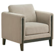 Islington Taupe Fabric Upholstered Panel Arm Accent Chair by Coaster at Eve Furniture