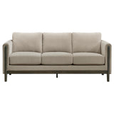 Islington Taupe Fabric Upholstered Panel Arm Sofa by Coaster at Eve Furniture