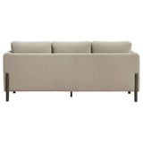 Islington Taupe Fabric Upholstered Panel Arm Sofa by Coaster at Eve Furniture