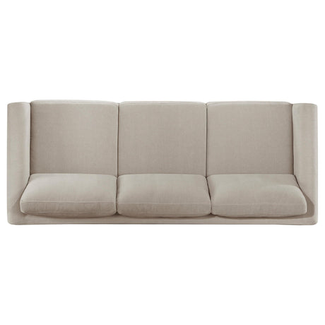 Islington Taupe Fabric Upholstered Panel Arm Sofa by Coaster at Eve Furniture