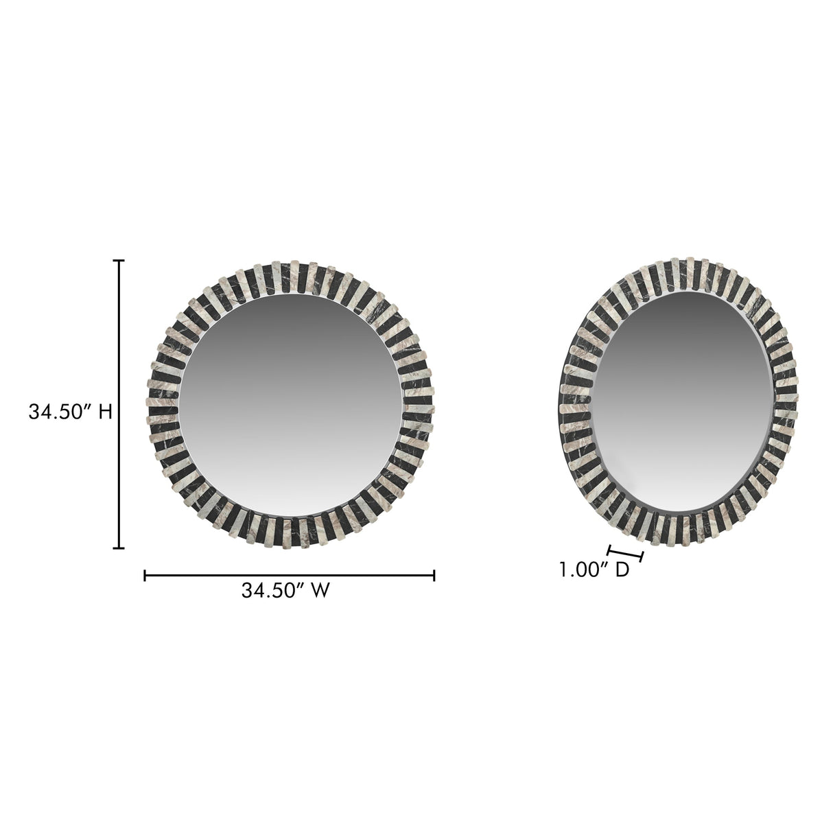 Isolde Black/Beige Mirror by MOES at Eve Furniture