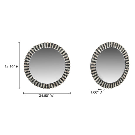 Isolde Black/Beige Mirror by MOES at Eve Furniture