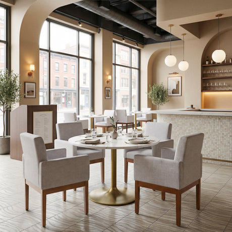 Ithaca White & Gold Dining Table by Zuomod at Eve Furniture