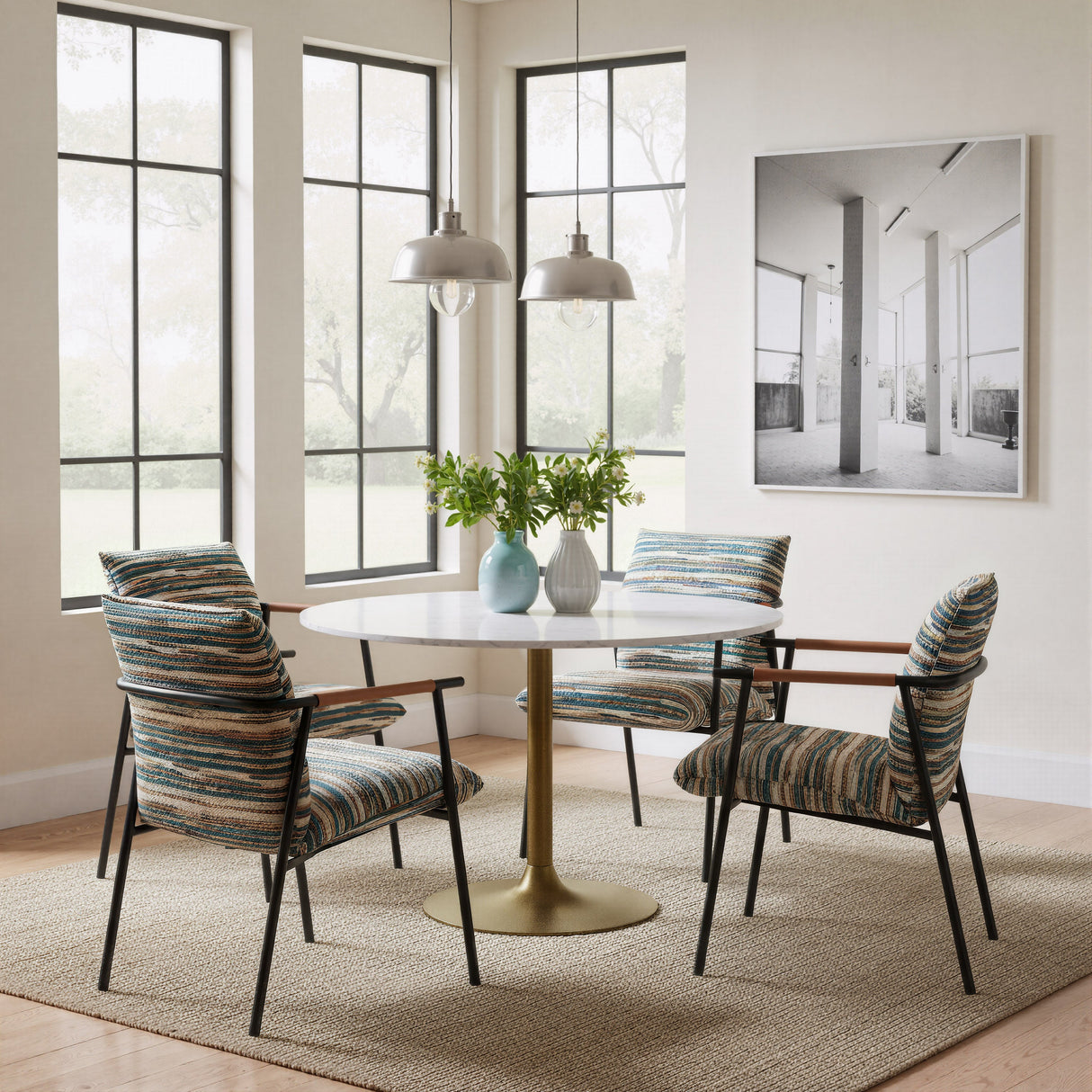 Ithaca White & Gold Dining Table by Zuomod at Eve Furniture