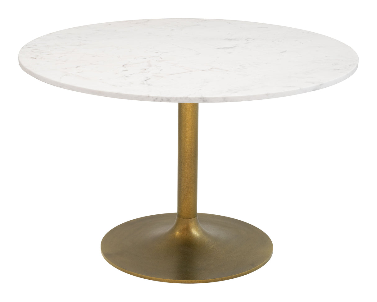 Ithaca White & Gold Dining Table by Zuomod at Eve Furniture
