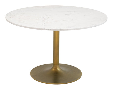 Ithaca White & Gold Dining Table by Zuomod at Eve Furniture