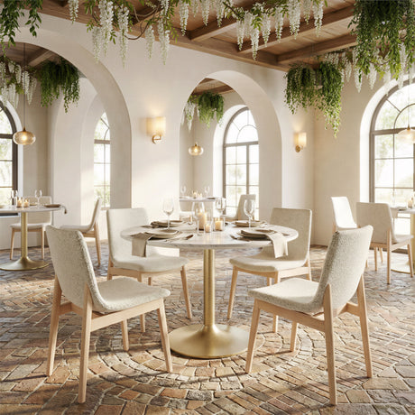 Ithaca White & Gold Dining Table by Zuomod at Eve Furniture