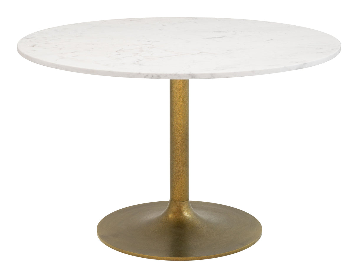 Ithaca White & Gold Dining Table by Zuomod at Eve Furniture