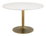Ithaca White & Gold Dining Table by Zuomod at Eve Furniture