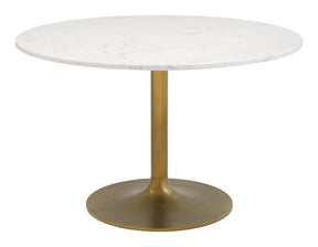 Ithaca White & Gold Dining Table by Zuomod at Eve Furniture