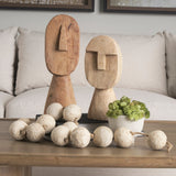 Ivan Large Wooden Head Sculpture by Mercana at Eve Furniture