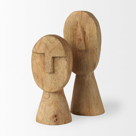 Ivan Large Wooden Head Sculpture by Mercana at Eve Furniture