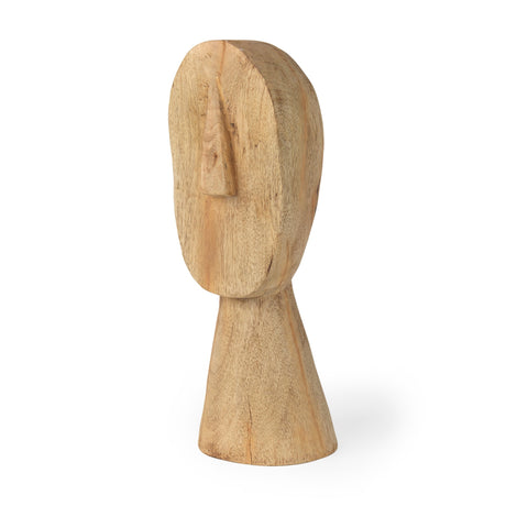 Ivan Large Wooden Head Sculpture by Mercana at Eve Furniture