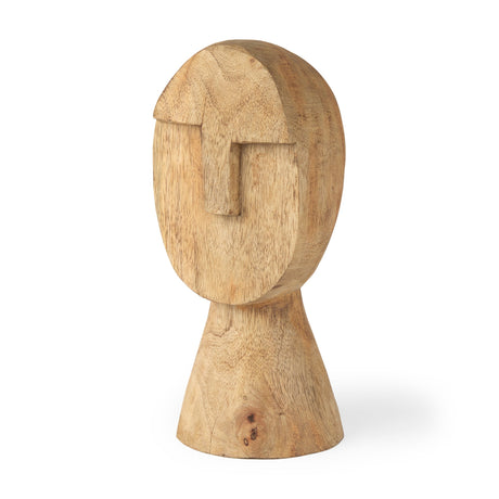 Ivan Medium Wooden Head Sculpture by Mercana at Eve Furniture